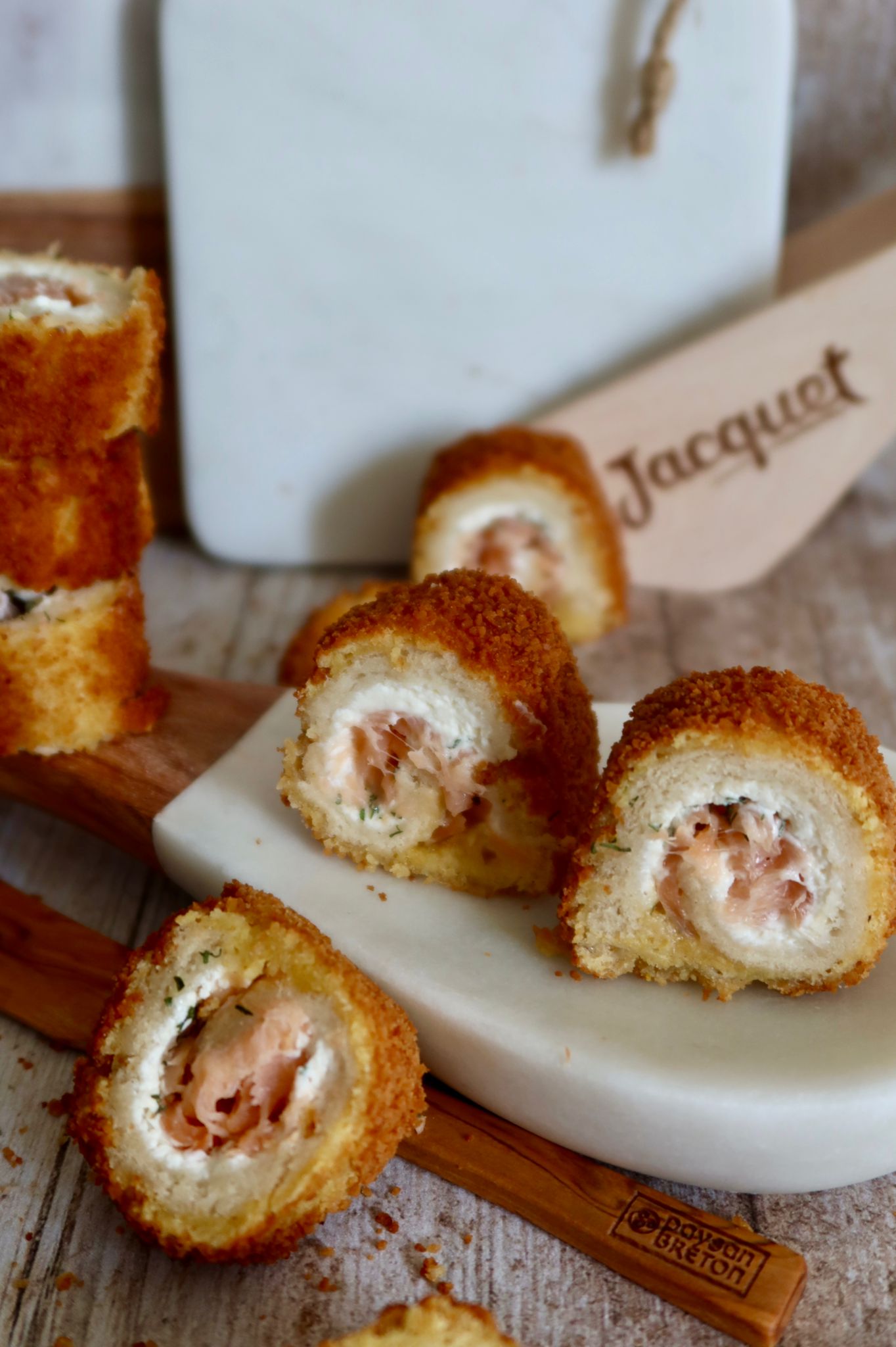 Pain perdu salé : fromage saumon