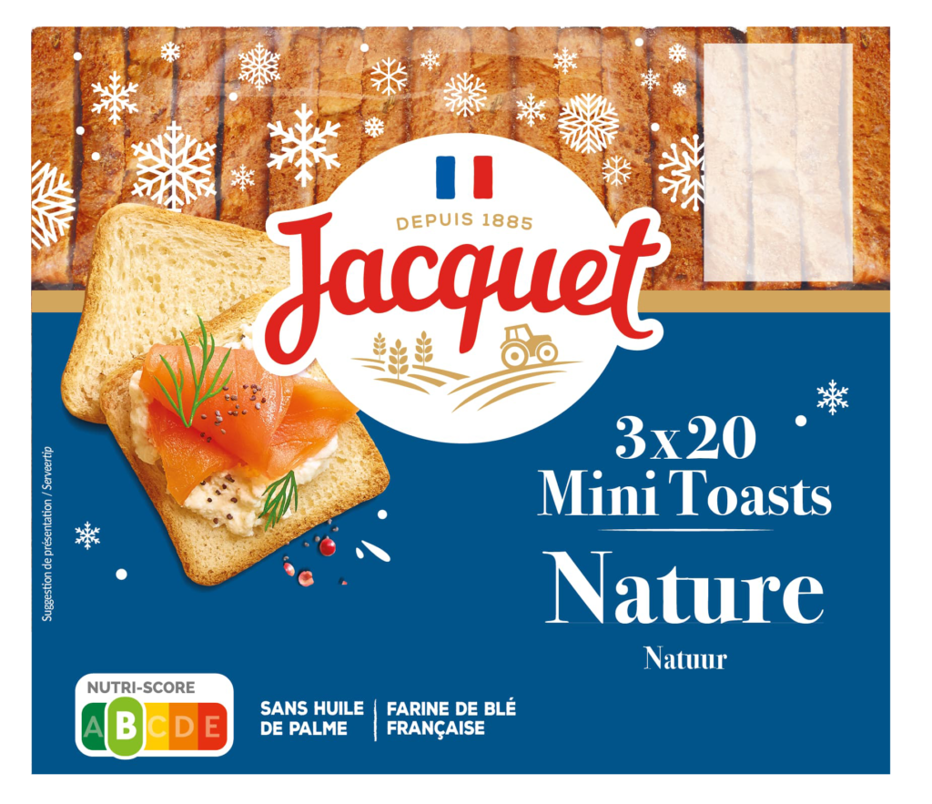 Mini Toasts nature : Sachet de 3 x 20 toasts - Pains Jacquet
