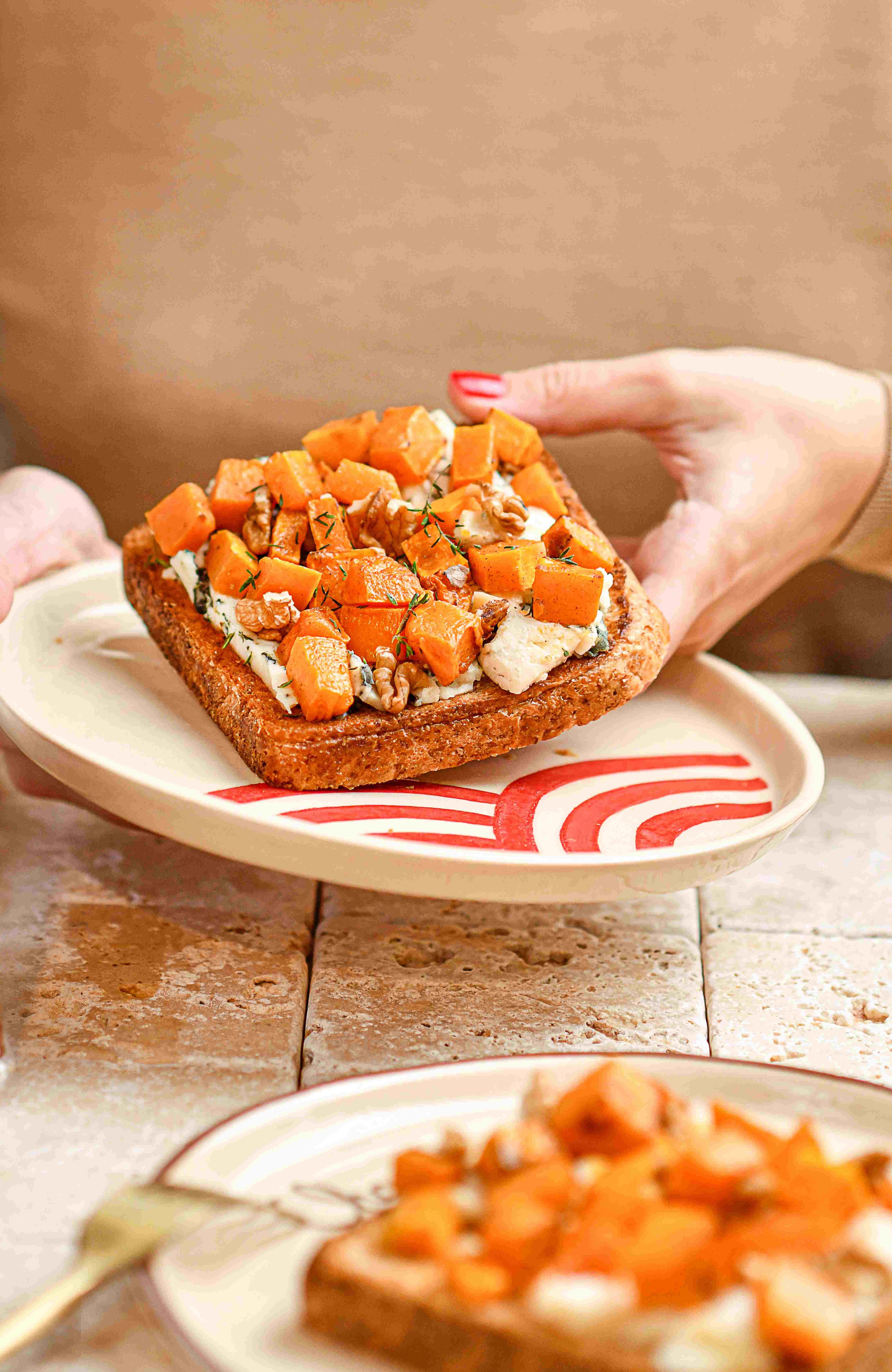 Tartine de Potiron et fromage de chèvre