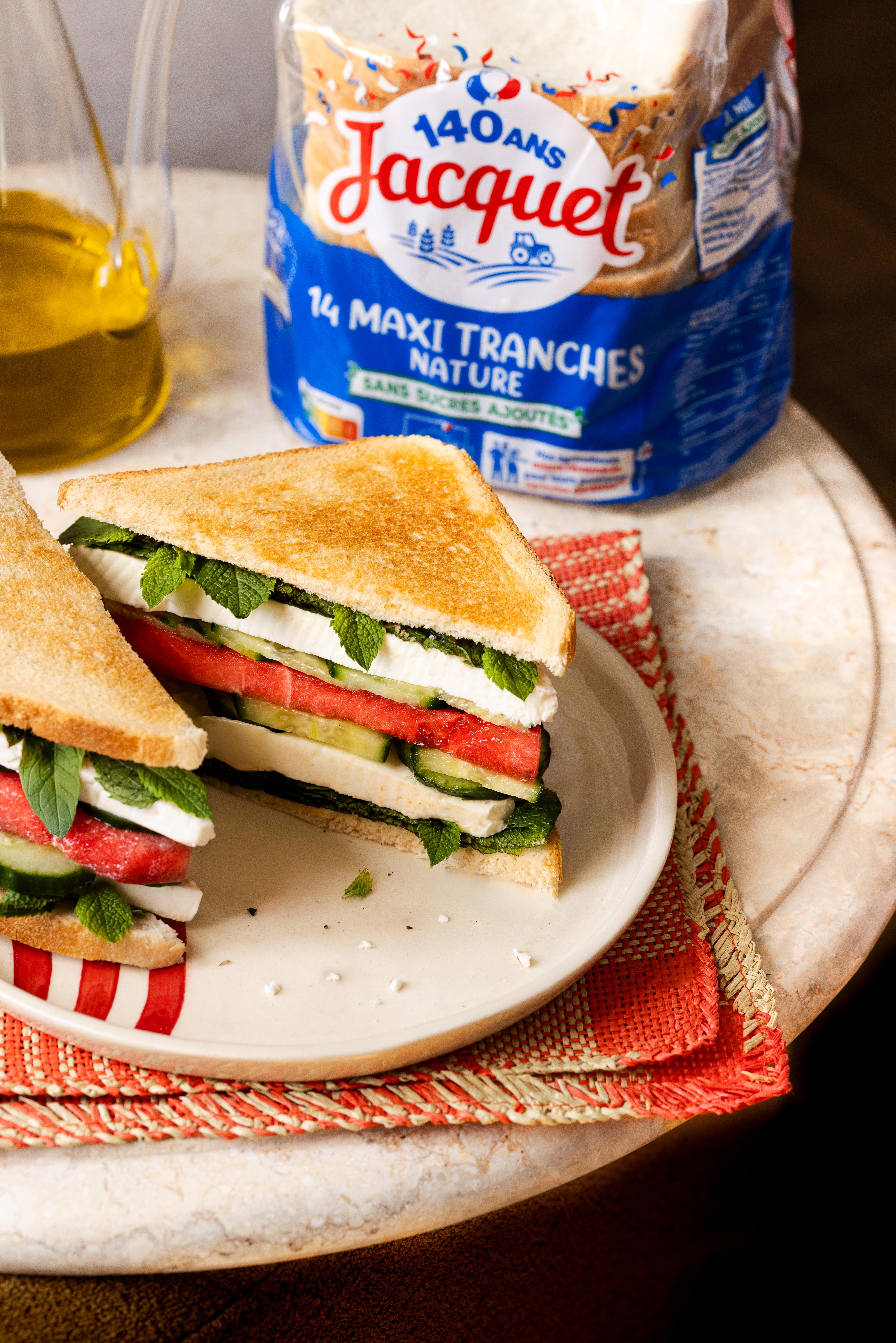 Sandwich pastèque et fêta