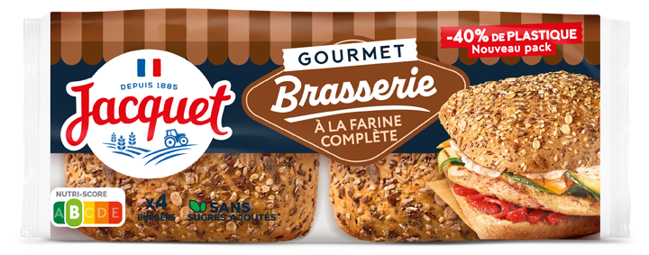 Brasserie gourmet à la farine complète jacquet pain aux graines
