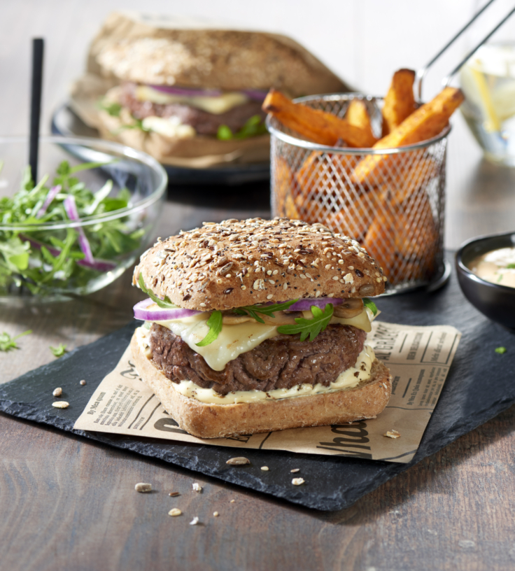 Burger mimolette sauce ketchup de betterave Pains Jacquet