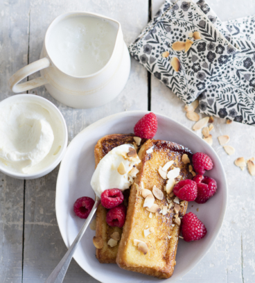 Pain perdu à la framboise