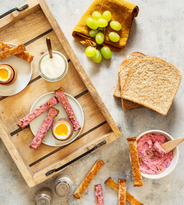 Burger mimolette sauce ketchup de betterave Pains Jacquet