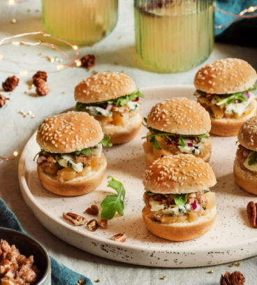 Mini burgers poire et roquefort