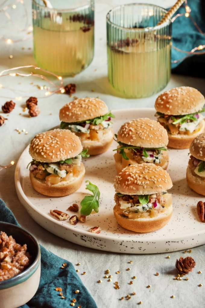 Mini burgers poire et roquefort