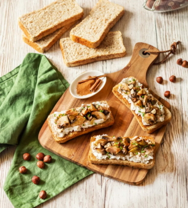 Tartine aux champignons et cannelle