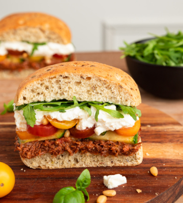 Focaccia au tartinable de bœuf tomates confites