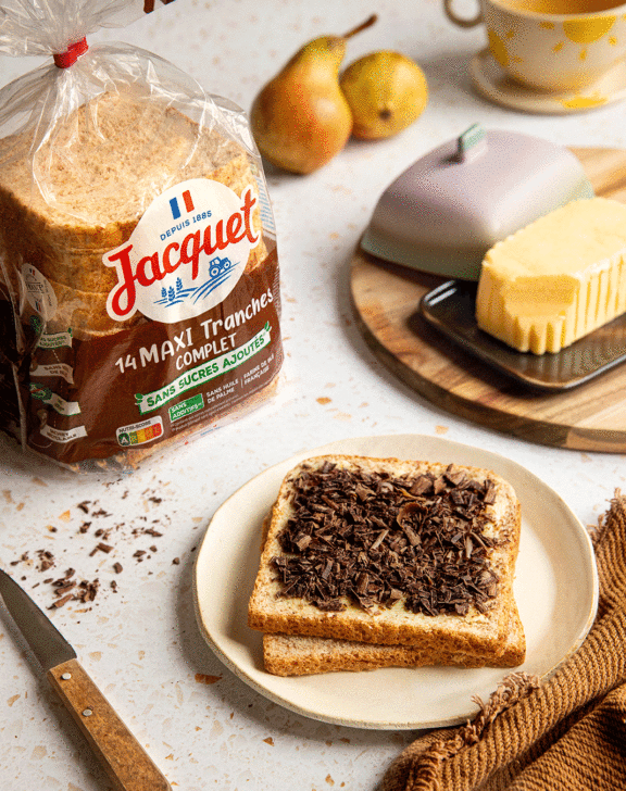 Tartine beurre et copeaux de chocolat