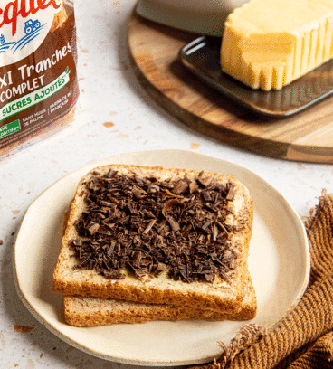 Tartine beurre et copeaux de chocolat