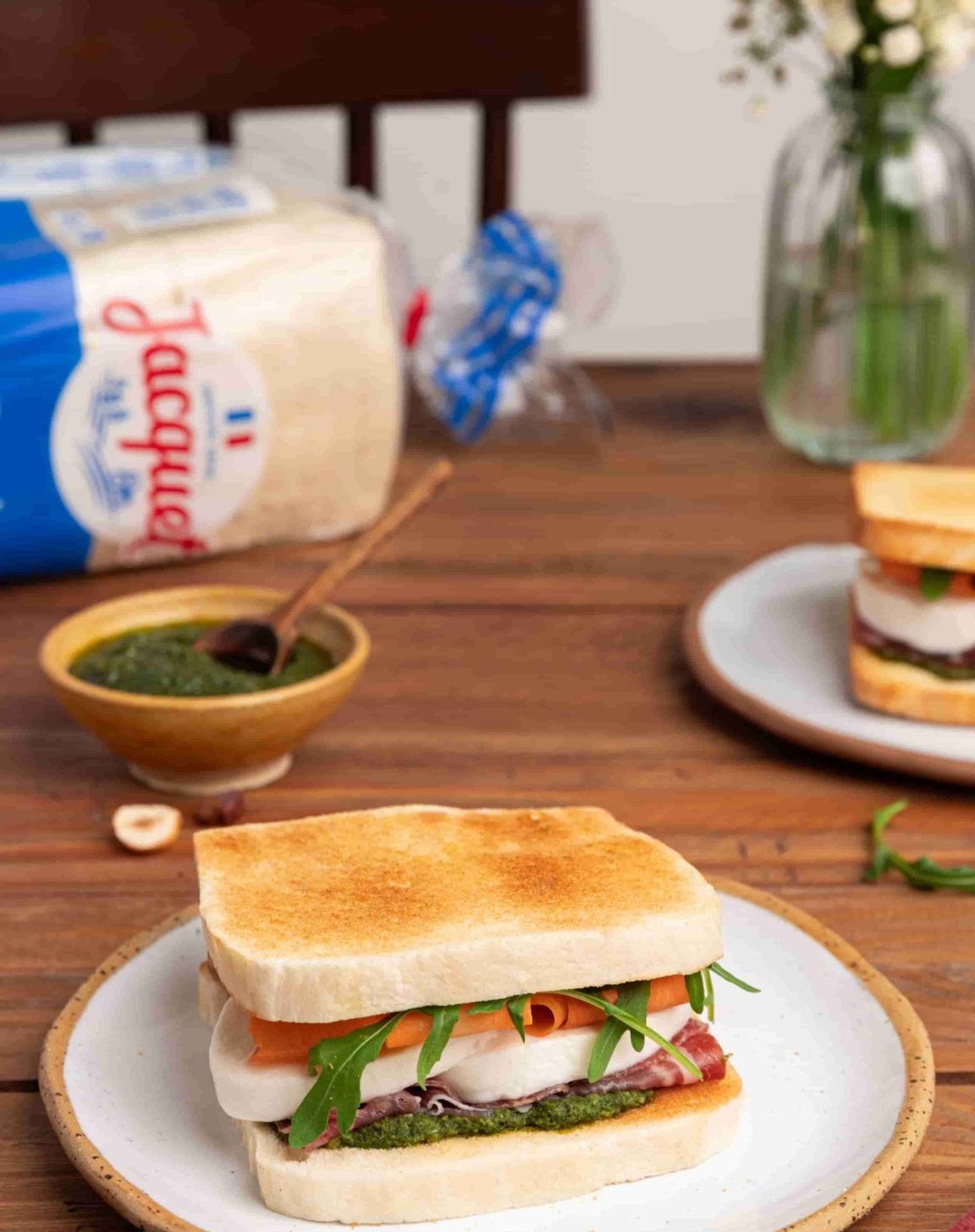 Sandwich italien pesto, coppa, mozzarella - Pains Jacquet