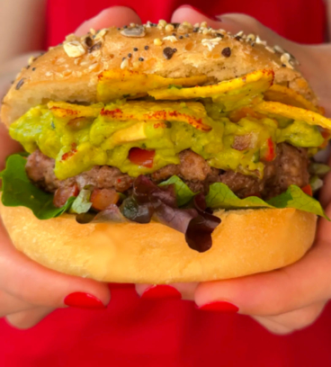 Burger mexicain guacamole &amp; nachos