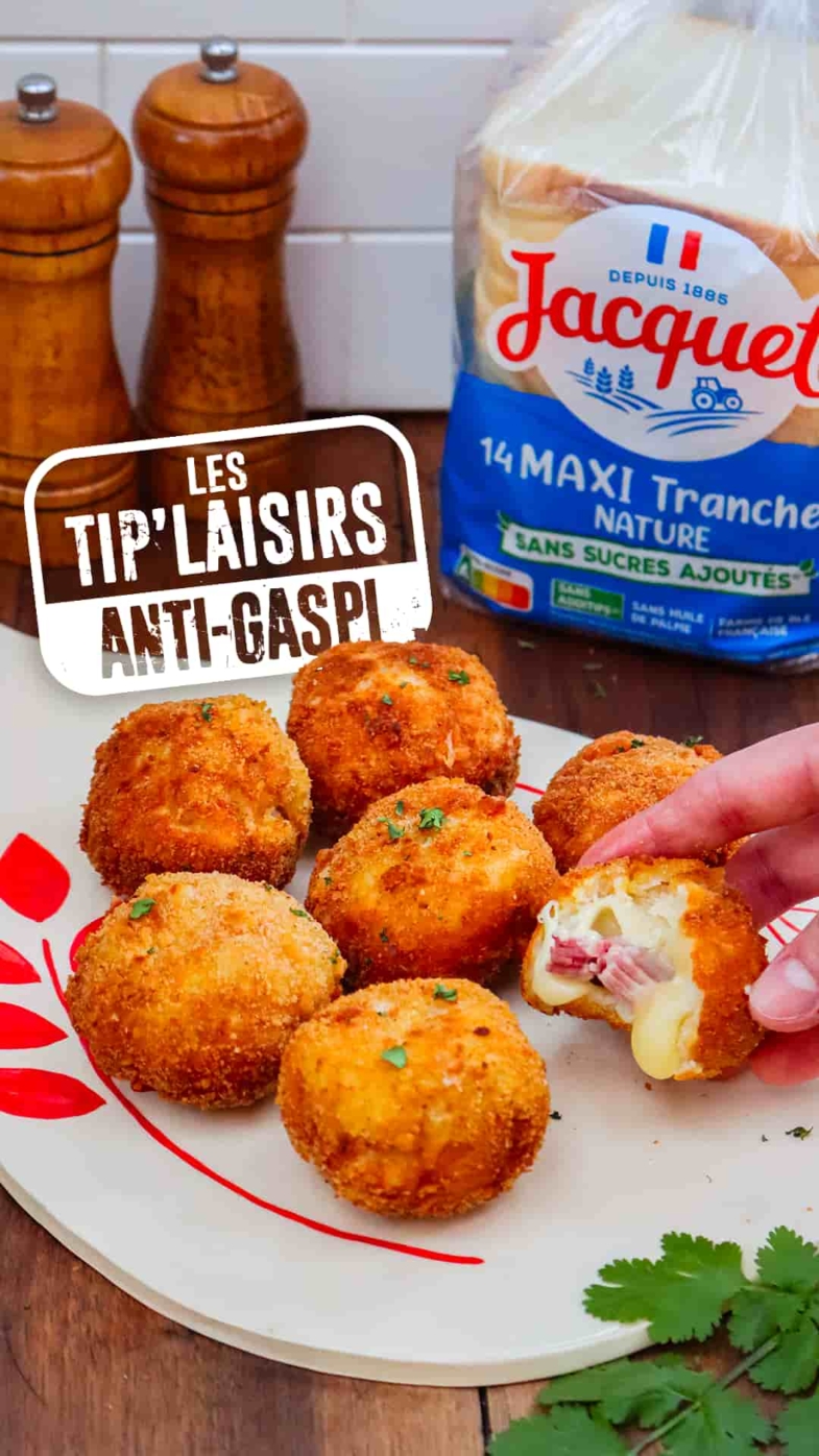Croquettes de pain de mie au jambon-fromage