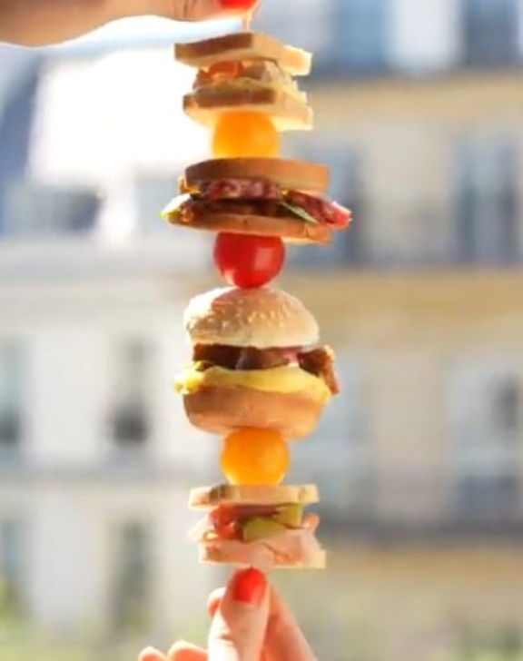 Brochette trio de toasts apéritif