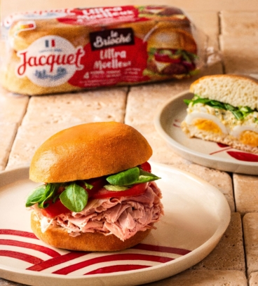 Burger sandwich chiffonnade de jambon