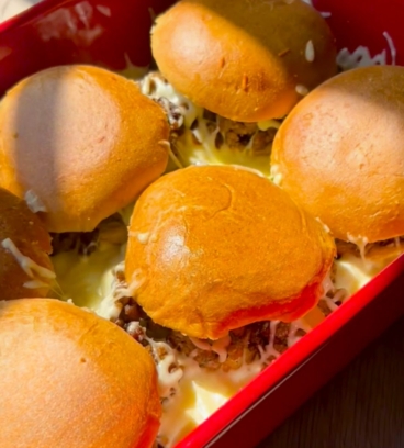 Gratin de burgers ultra moelleux aux poivrons et fromage