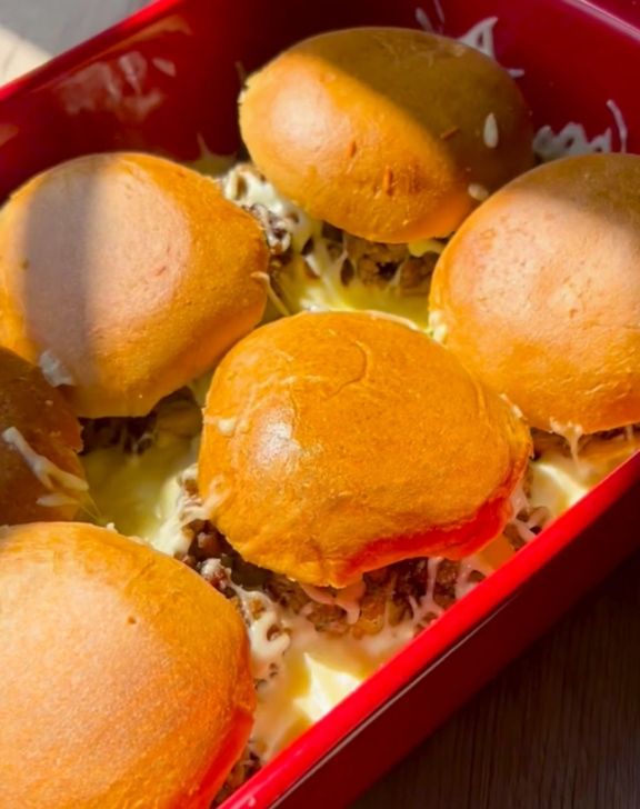 Gratin de burgers ultra moelleux aux poivrons et fromage