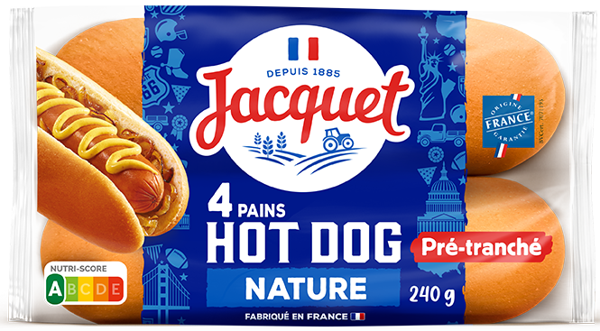 Hot dog moelleux pré-tranché